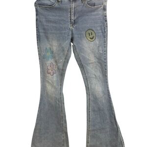 Almost Famous Blue bell bottomsJeans with Vintage Embellishments